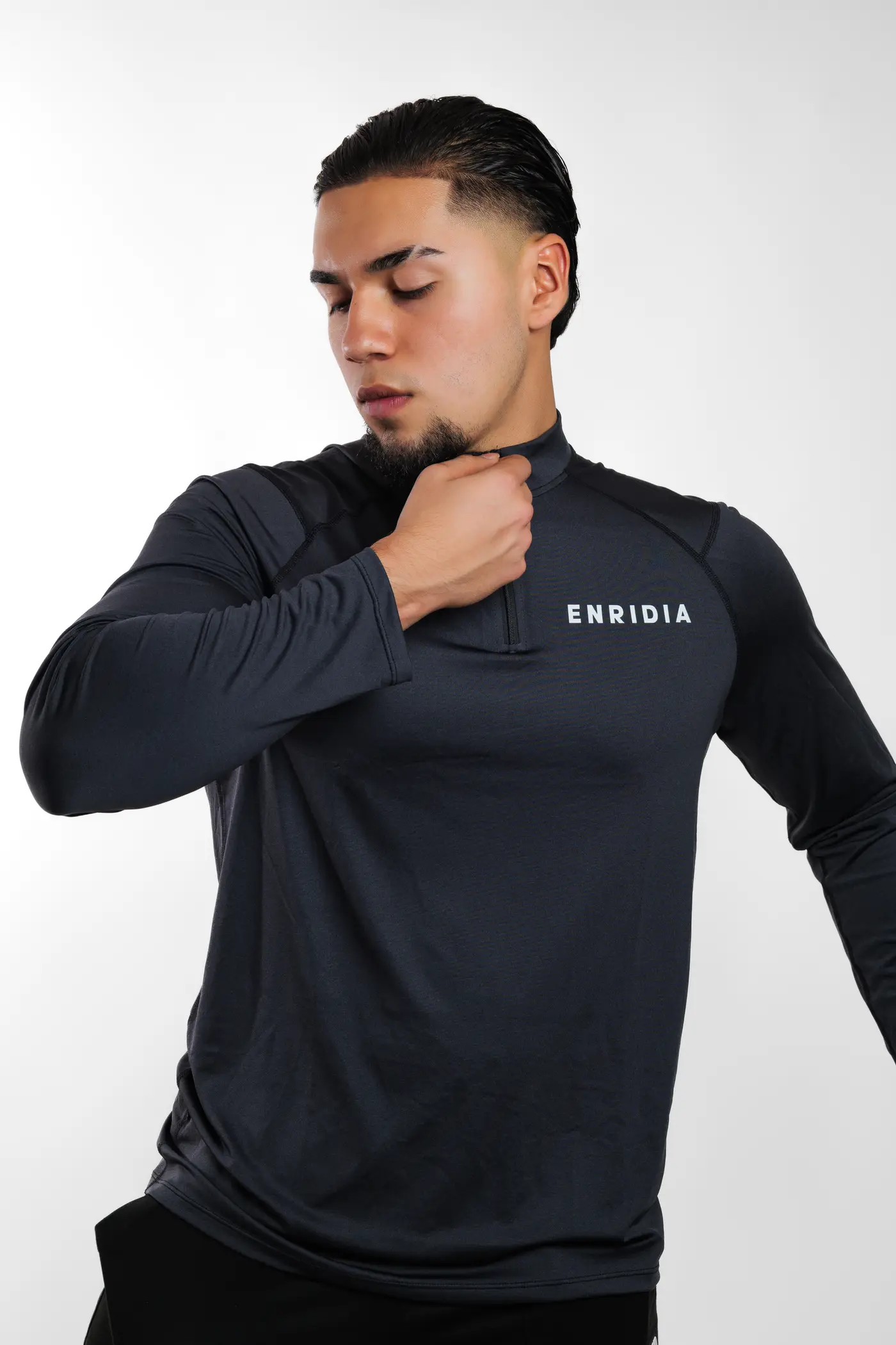 Long sleeve media cremallera